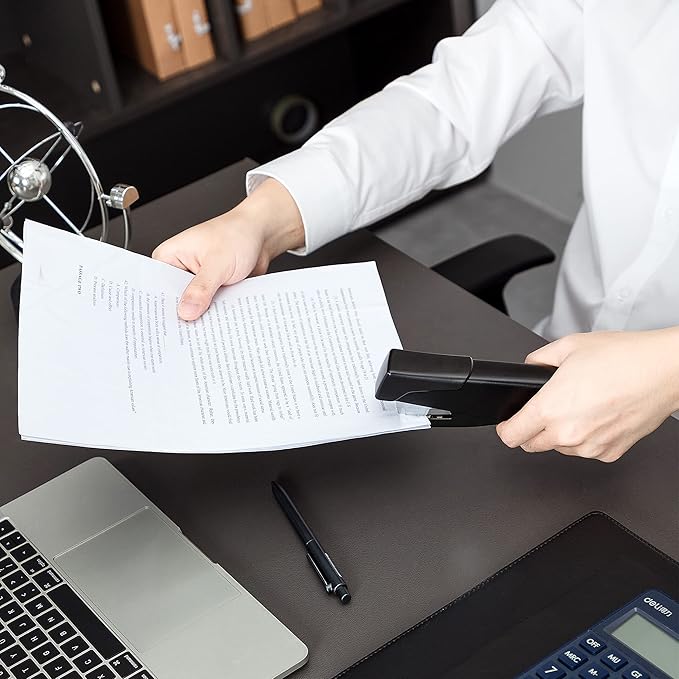 Amazon Basics Effortless Hand Held Plier Stapler, 25 Sheet Capacity,Heavy Duty Staper,Black