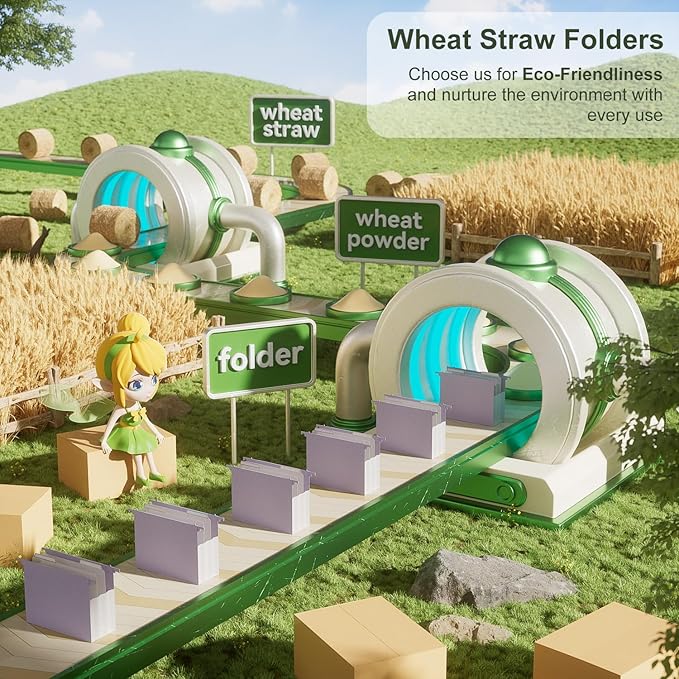 Extra Capacity Hanging File Folders, 4.72" Reinforced Wheat Straw Expanding Hanging Folder Letter Size, Heavy Duty for Filing Cabinets, File Organizer for Office & Home-Lavender Purple-3 Packs