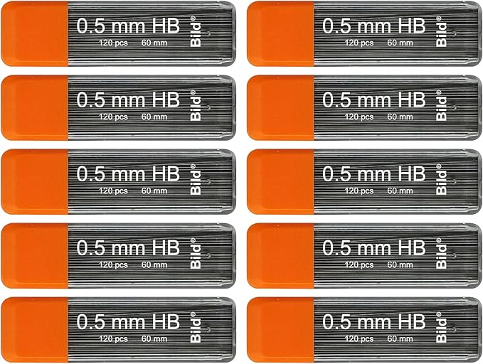 Bild Premium 1200 leads of 0.5mm Mechanical Pencil Lead Refills (HB Mega, 0.5 mm)