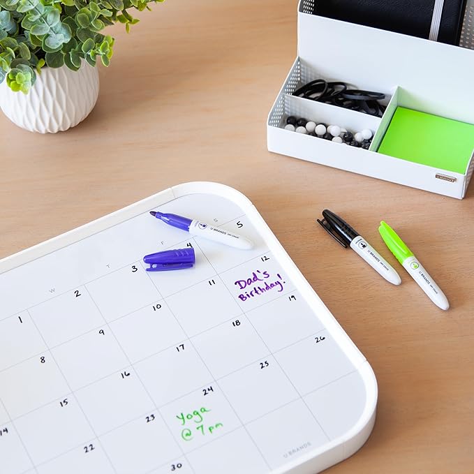 U Brands Low-Odor Mini Dry Erase Markers, Set of 10, Assorted Colors, Non-Toxic, Medium (2 mm) Point