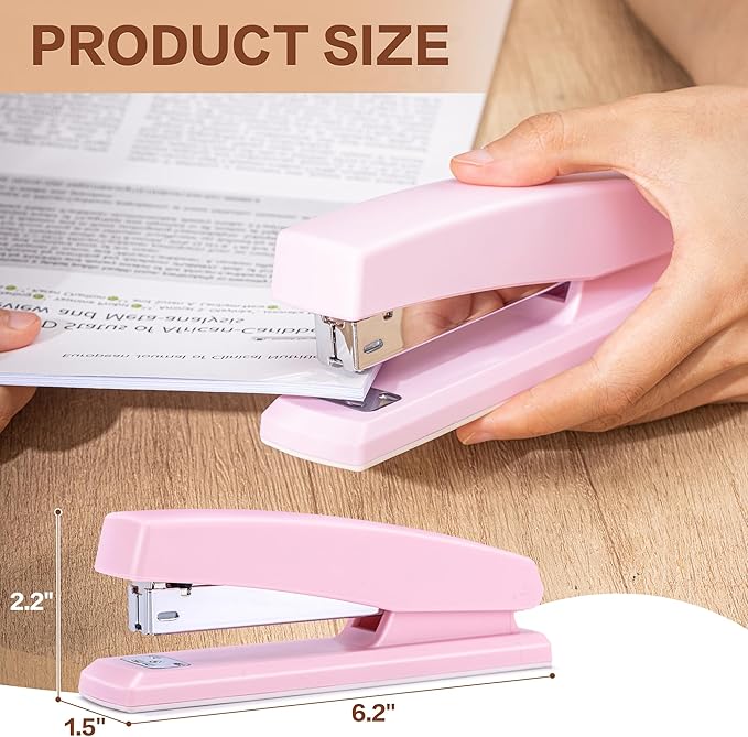 Deli Stapler, 12 Pack Staplers with 12000 Staples and 12 Staple Removers, Staplers for Desk, 25 Sheet Capacity, Assorted 6 Colors