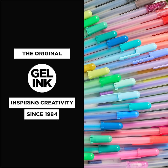 SAKURA Gelly Roll Gel Pens - Gift Set - Ink Pen Set - Art DIY Projects - Assorted Point Sizes with Storage Case - Assorted Colored Ink with Special Effects - 74 Pack