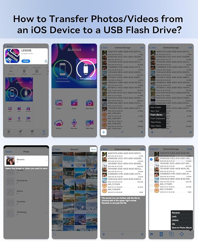 MFi Certified Flash Drive 512GB Thumb Drive USB Memory Stick High Speed External Storage Jump Drive USB Stick Photo Stick for iPhone/iPad/Android/PC and More Devices