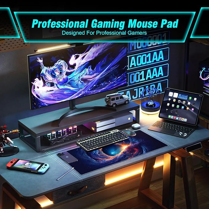 Space Nebula Theme Gaming Mouse Pad, Cool Style Mouse Pad, Comfortable Rebound Smooth Fabric Surface & Non-Slip Rubber Base, Excellent Control & Stability Gaming Desk Mat