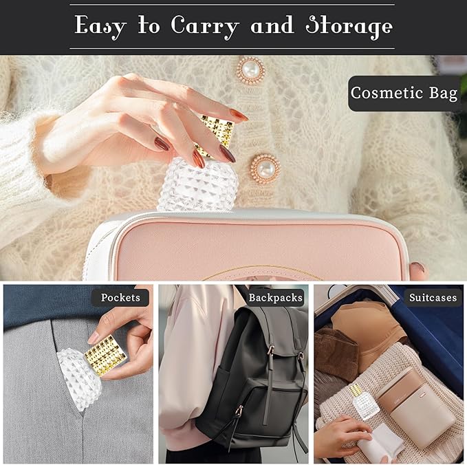 2 Pack Refillable Spray Perfume Bottles, 50ML Clear Thick Glass Empty Perfume Bottles, Perfume Atomizer Travel Cologne Sprayer Bottles