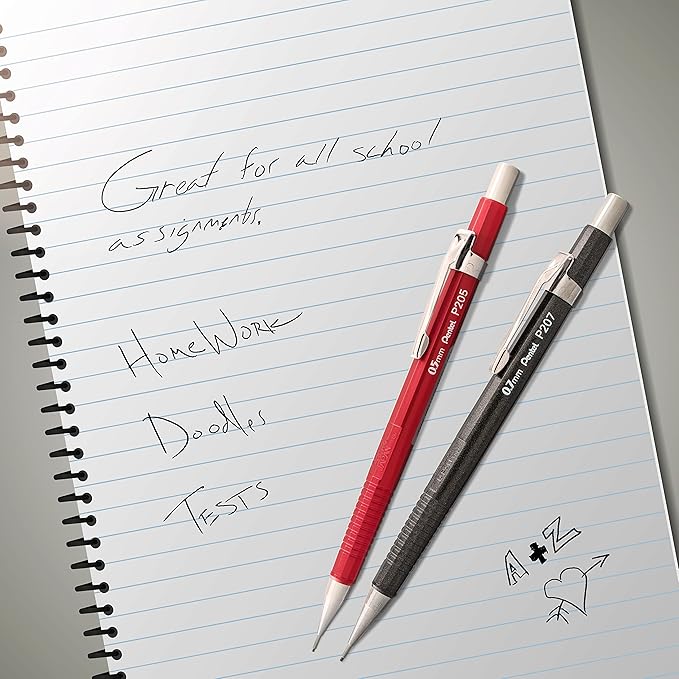 Pentel Sharp Mechanical Pencil 3 pack Assorted Barrels (1 each 0.5mm, 0.7mm, 0.9mm)