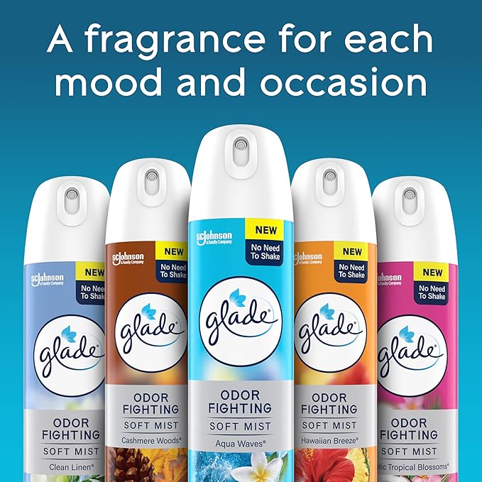Glade Air Freshener Room Spray, Tranqil Lavender & Aloe Scent, Odor Fighting to Deliver Long Lasting Freshness, 8 Oz, 6 Count