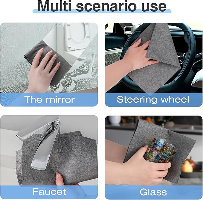 TEESOD 20 Pcs Thickened Magic Cleaning Cloth, Microfiber Streak Free Cleaning Cloths Reuseable Magic Cleaning Wipes for Windows Glass