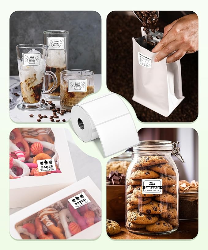 Phomemo M110 Labels Compatible with Phomemo M110/M120/M200/M220/M221 Label Printer, Multi-Purpose Label Tape Self-Adhesive Thermal Paper, Black on White, 1.57"x1.18" (40x30mm) 690 Labels/3Roll