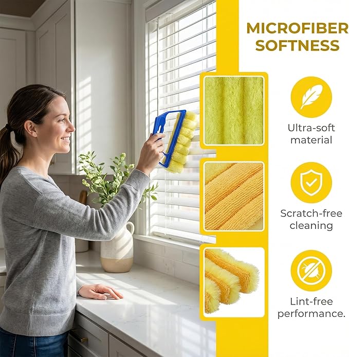 Blind Cleaner Duster Tool Microfiber Washable Cleaning Tools for Ceiling Fan Cleaner Duster and Blind Cleaner; Suitable for Louvers, Air Conditioning Vents, and Ceiling Fans(8-Pack)