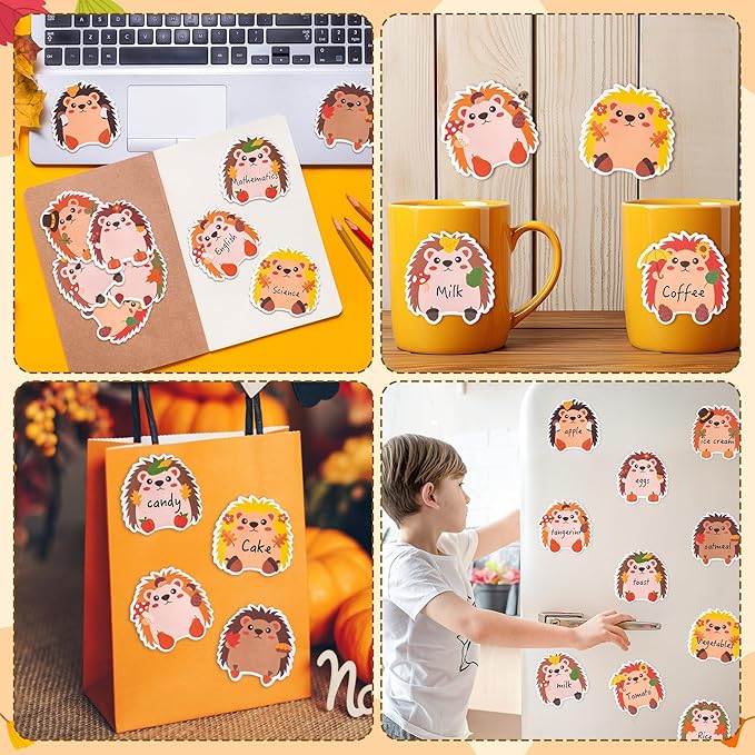 ANGOLIO Fall Cute Hedgehog Sticky Notes – 30 Pack Memo Pads, Thanksgiving Gifts Office Supplies, Autumn Classroom Decor, Self-Stick School Notes for Kids, 600 Sheets Seasonal Birthday Party Favors