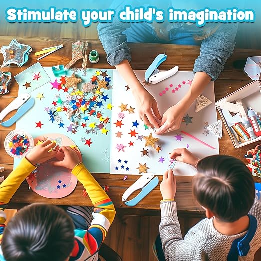 UCEC Star Hole Punch 1/4 Inch Single Puncher, Paper Punches for Crafting, Mini Hole Puncher for DIY Scrapbook Tool, Crafts, Foldable Save Storage Space Small Star Shaped Hole Punch (2 Pack)