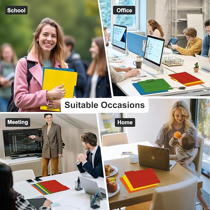 ViVin File Folder, 50 Pack Colored File Folders with 1/3-Cut Tabs, Fits 8.5 * 11 Letter Size Paper, Manilla Folders for Home Office School Documents(Assorted)