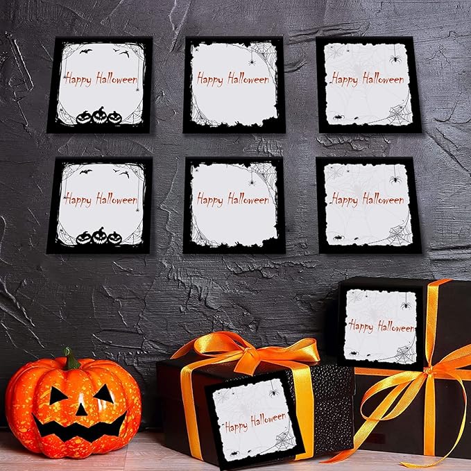 clothmile 16 Pieces Halloween Sticky Note Spider Pads with Pumpkin Bat 480 of Self Adhesive Removable Memo Pads, 30 Sheets Each for School Office Home Students Teachers Presents