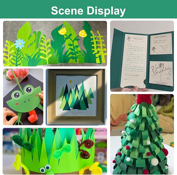 OcePor 80 Sheets Green Cardstock Paper, Colored Printer Paper 8.5 x 11, Thick Construction for Cards Making, Scrapbook,Office Printing, Invitations, Certificates,DIY Crafting 92 lb/250gsm