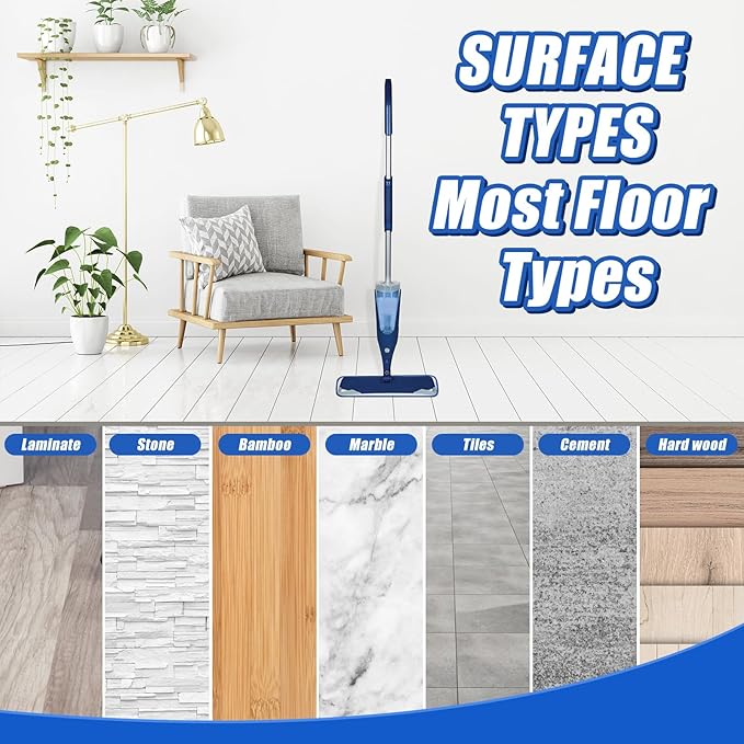 8 Pieces Microfiber Cleaning Pads Compatible with Bona Mop Reusable 18 Inch Replacement Cleaning Pads Washable Refills Replacement Heads for Floor Cleaning