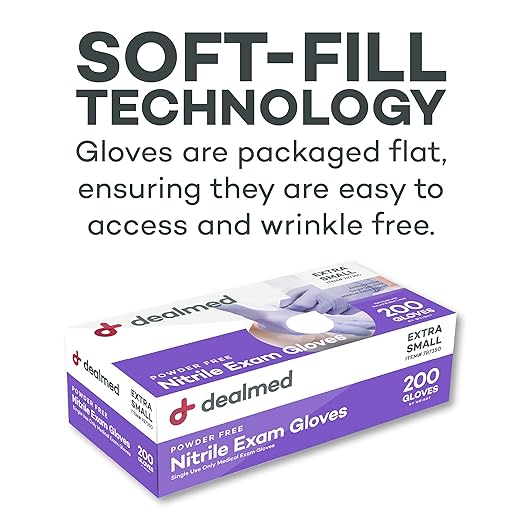Dealmed Medical Exam Gloves – 2000 Count Small Nitrile Gloves, Disposable Non-Irritating Latex Free, Multi-Purpose Use for a First Aid Kit and Medical Facilities