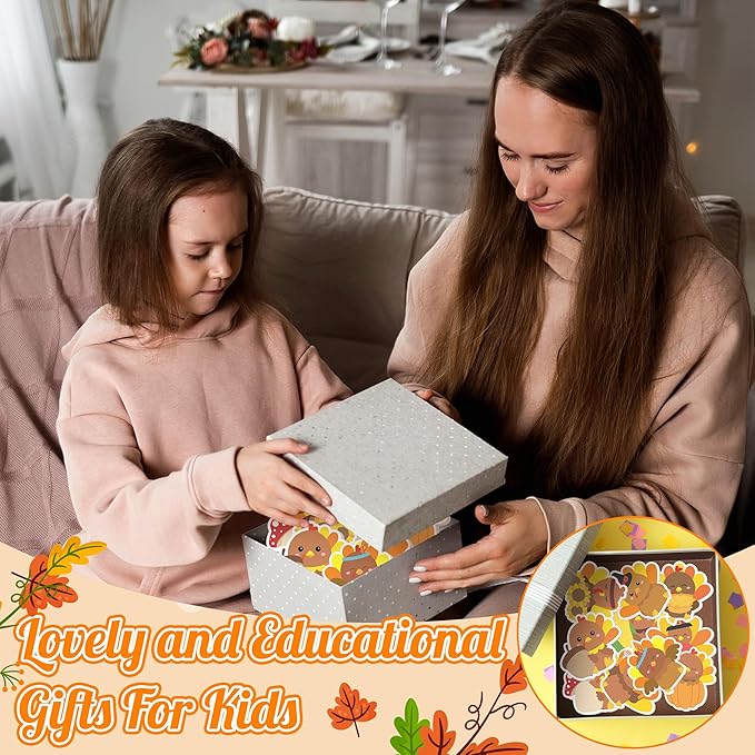 CJiangpo 60Pcs Turkey Sticky Notes - Cute Fall Turkey Sticky Note Pads, 1200 Sheets Self Stick Notepad Memo Pads Funny Page Marker Classroom Rewards Back to School Thanksgiving Party Gift for Kids