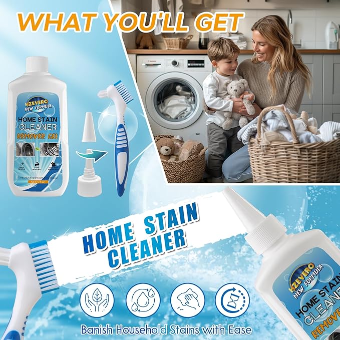 Mold Stain Remover Gel, Washing Machine Gasket Cleaner for Front Loader Washer Rubber Seal Home Stain Removal Gel for Grout, Caulk, Refrigerator, Shower, Bathtub, Bathroom Cleaning Solution (5 Fl Oz)