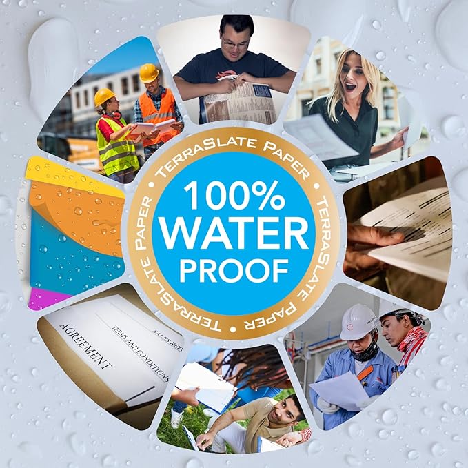 Printer Paper - 8.5" x 11", 10 Mil Thick Waterproof Paper, Laser Printer & Copy Machine Compatible (250 Sheets)