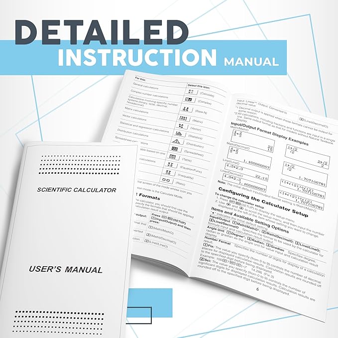 CATIGA SS-991EX Scientific Calculator with Advanced 550 Functions- Solar & Battery Powered, Multi-Function, High School & College Math, Trigonometry, Statistics, Algebra, Durable, Large Display