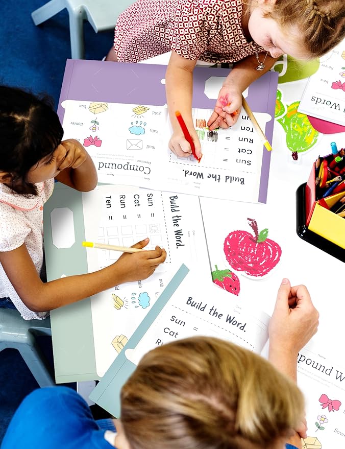 SUNEE Folders with Pockets 3 Hole Punched(50 Pack, Pastel Colors), 2 Pocket Folders Fit Letter Size Paper, Paper File Folder for School Office Home Business