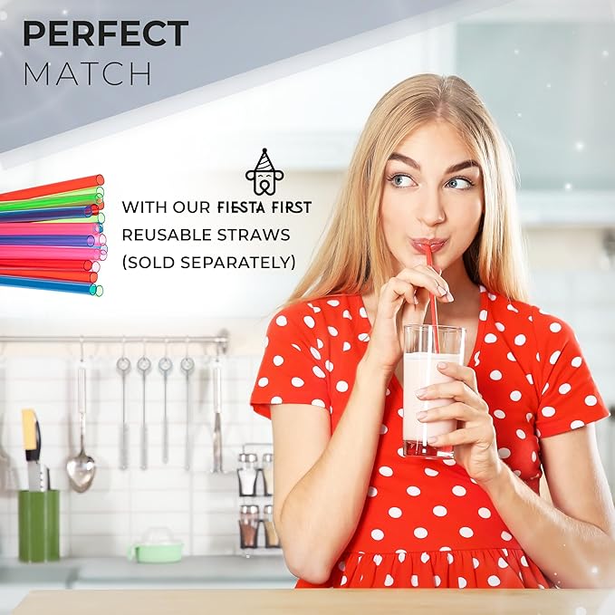 Buenalife Heavy Duty Cleaning Brushes Set of 8 - Extra Long Straw Cleaners for Metal and Plastic Reusable Drinking Straws, to Clean Small Spaces, Sippy Cups, Water Bottles - Sturdy Hard Brush Bristles