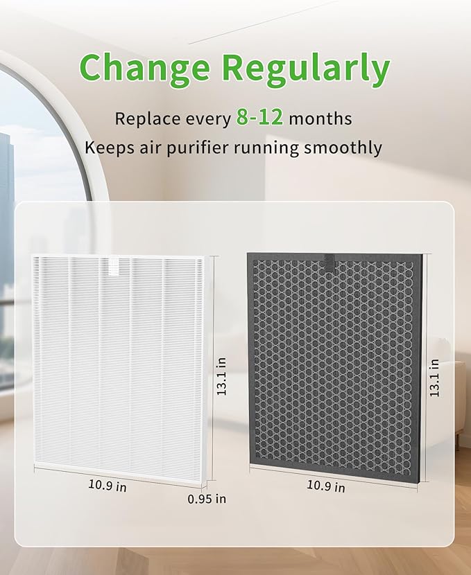 5510 5520 Replacement Filter Q Compatible with Winix 5510 5520 Air Purifiers, 5510 Replacement Filter and Activated Carbon Filter Combo for Dust Pollen Pet Smoke, Part# 1712-0123-00, 2 Pack