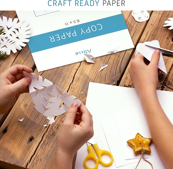 Printer Paper - 8.5 x 11 White Letter Size Copy Paper, 1 Ream 500 Sheets 20 lb Printing Paper for Documents Writing, Drawing, Smooth, 92 Bright | Home, School, Office Supplies | Made in USA