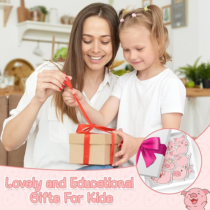 CJiangpo 30Pcs Piggy Sticky Notes Cute Pig Sticky Note Pads, 600 Sheets Self Stick Notepad Memo Pads Funny Page Marker Classroom Rewards Back to School Animal Themed Party Favors Filler Gift