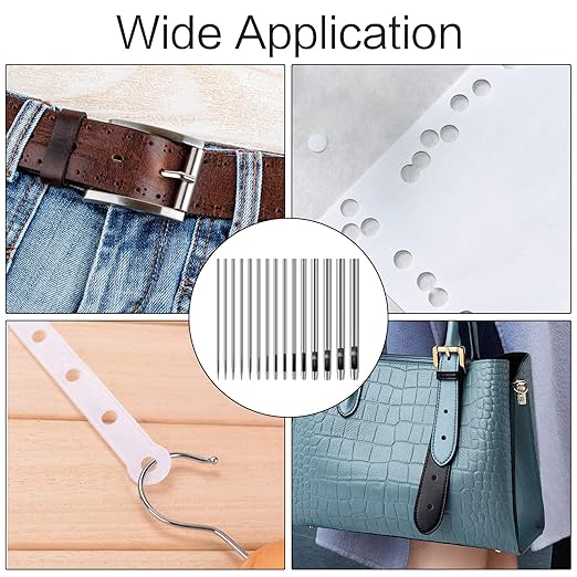 5Pcs Leather Tools Belt Hole Puncher - Steel Leather Punch Tool for Belts, Watch Bands, Paper, Plastics - Round Hollow Hole Punch Cutter Tool (1-5MM)