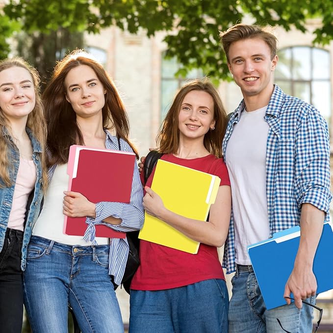 SUNEE File Folders, 30 Pack Manilla Folders 8.5 x 11, Colored File Folders Home Office School Supplies for Documents Files Paper,Yellow