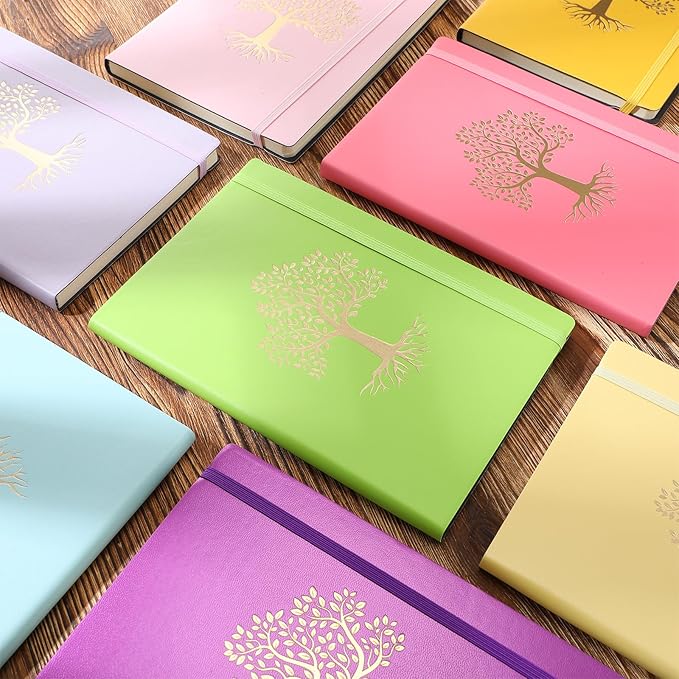 10 Pack Lined Journal Notebook A5 Leather Hardcover Journals for Writing 200 Pages 10 Colors Notepad for Travel Work School Office Business Note Taking Diary 5.7" x 8.3" (Pastel Color)