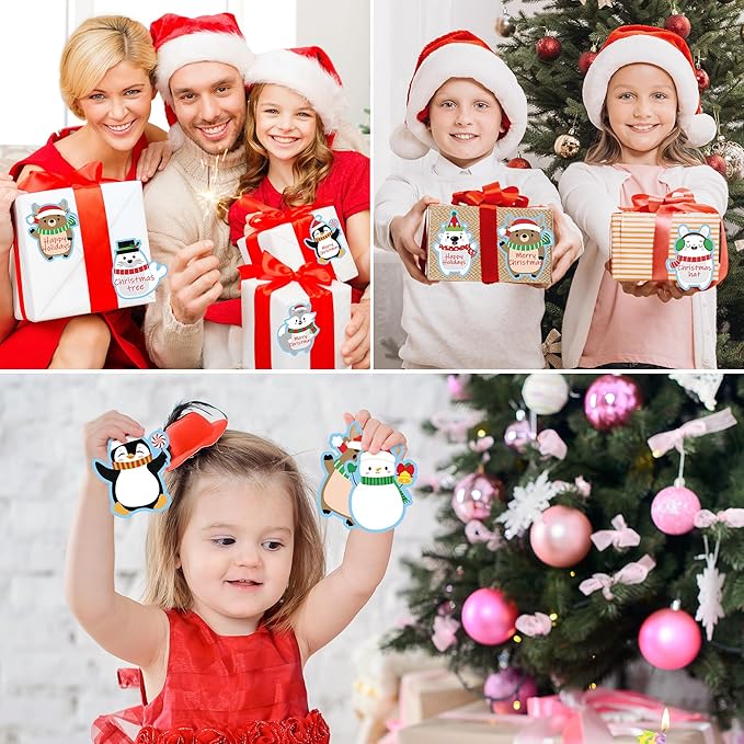 ANGOLIO600Pcs Christmas Sticky Notes Set Polar Animals Snowman Dolphin Notepad Sets Christmas Memo Pad Notes Winter Self Sticky Notes for Classroom Prizes Stocking Stuffers Kids Gifts