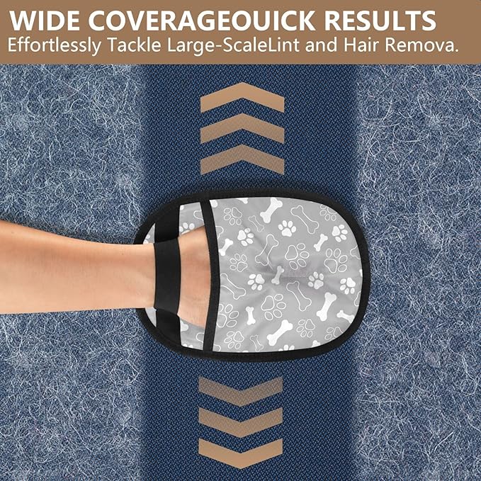 I·D Good Figure Pet Grooming Gloves Reusable Dog & Cat Hair Remover for Furniture, Car Interiors Multi-Surface Deshedding Tool for Carpets, Bedding & Home Cleaning