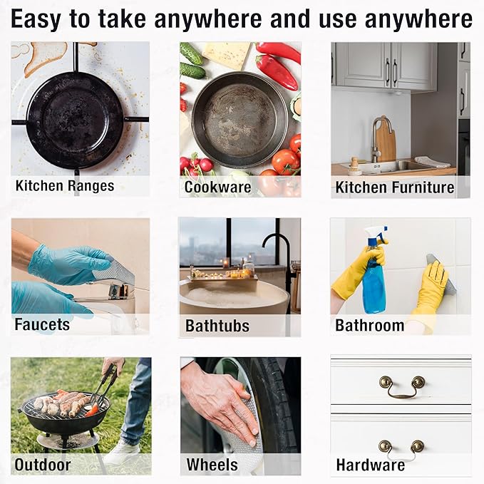 Daily Dish Scrubber Sheet Non-Scratch Household Disposable Cleaning Sponges | Recyclable, Eco-Friendly & Perfect for Kitchen, Home Cleaning and Outdoor Use (3, Navy)