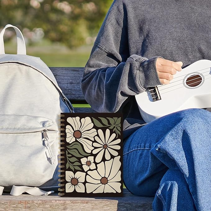 Boho Spiral Notebook, Journal for Women, Notebooks for Work,College Ruled Notebook Journal for Writing,Boho Gifts for Women Student Teacher,5.5x8.3