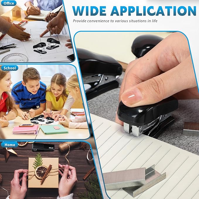 Sherr 20 Pack Mini Staplers Bulk with 15000 Nail, Office Staplers for Desk 25 Sheet Capacity, Hand Held Desk Students Teachers Supplies for School Office Business Non Slip Base Black