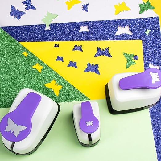 Butterfly Punch Set, 3/8 Inch, 5/8 Inch, 1 Inch Butterfly Hole Puncher Set for Scrapbooking, Butterflies Shaped Hole Punches for Paper Crafts, Weddings, Cardstock, Gift Wrapping, Greeting Cards