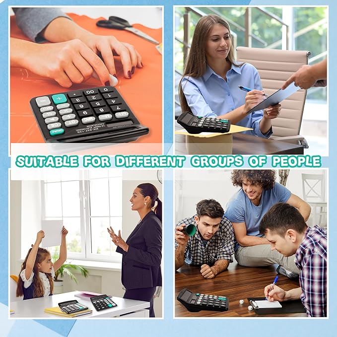 10 Pack Desktop Calculator 12 Digits Calculators with Large LCD Display Electronic Calculator Dual Power for Students Office School Home
