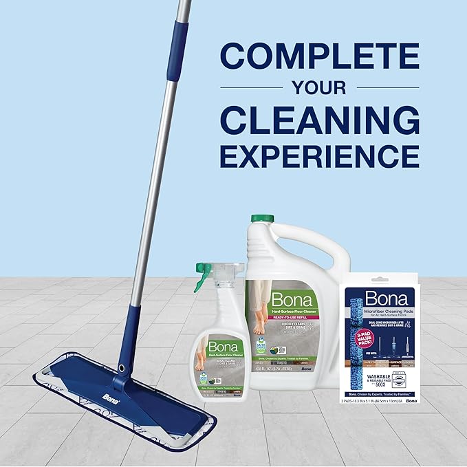 Bona Multi-Surface Floor Cleaner Spray - 32 fl oz - Unscented - Refillable - Residue-Free Floor Cleaning Solution for Stone, Tile, Laminate, and Vinyl Floors
