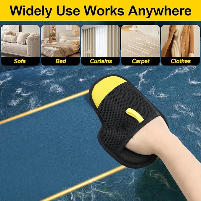 CONAMEI Pet Hair Removal Glove for Dogs and Cats,1 PCS Upgraded Double Sided Electrostatic Pet Hair Removal Gloves,Reusable Pet Cat Dog Hair Remover Gloves for Couch,Carpet,Bed Sheets,Blankets,Clothes