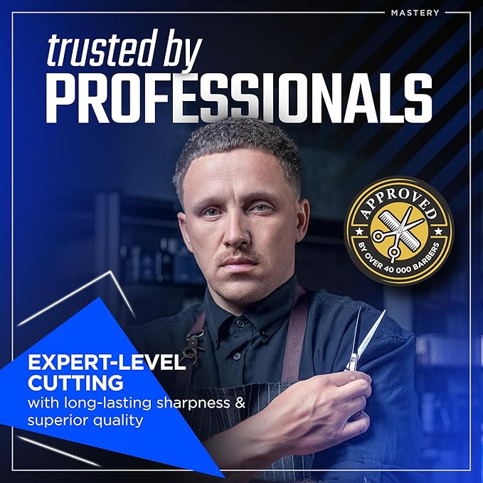 Fagaci Professional Hair Cutting Scissors 5.5” Super Sharp Thin Blades, 440C Steel for Maximum Precision Hair Scissors for Women & Men, Lightweight Hair Shears for Hair Cutting, Barber Scissors