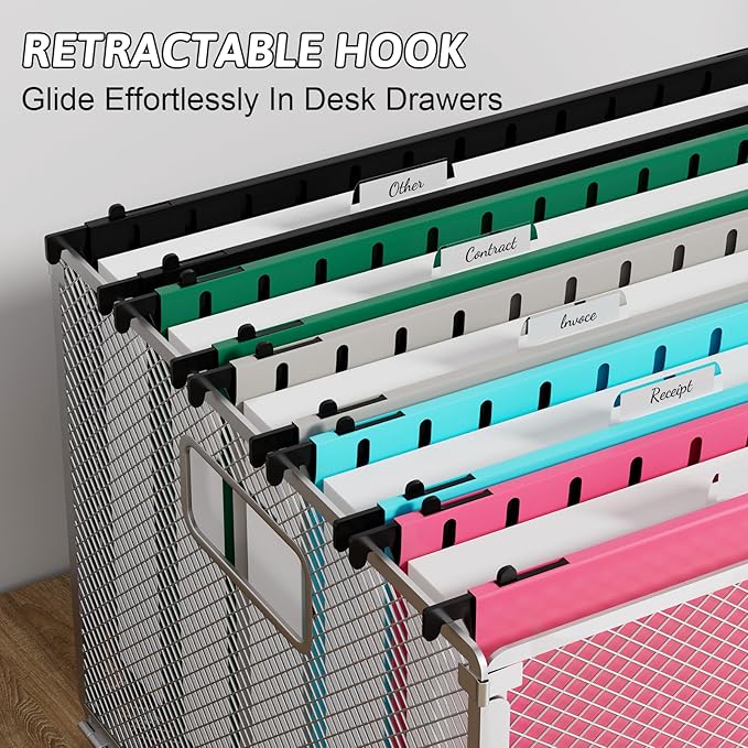 Extra Capacity Legal Size Plastic Hanging File Folders,Heavy Duty 2 Inch Expansion,12 Pack Reinforced Expanding Legal Hanging Folders,Legal Filing Cabinet Folders for Bulky Files,Assorted Color