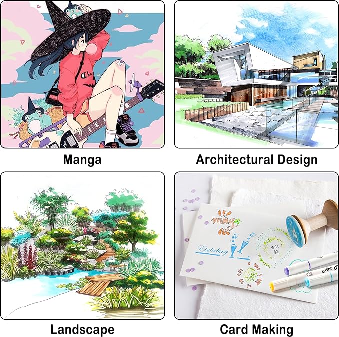 Smart Color Art Art Markers, 44 Coloring Markers and 1 Blender, 45 Pack Alcohol Based Dual Tip Permanent Highlighters with Case, Excellent for Adults Kids Marking Drawing Sketching