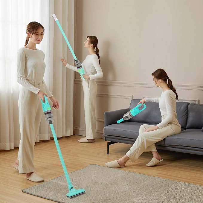 TROURAY Handheld Vacuum Cleaner,Ultra-Lightweight Mini Portable Vacuums for Home, 6 in 1 Stick Vac Cleaners for Car,Pet Hair(Green Cordless)