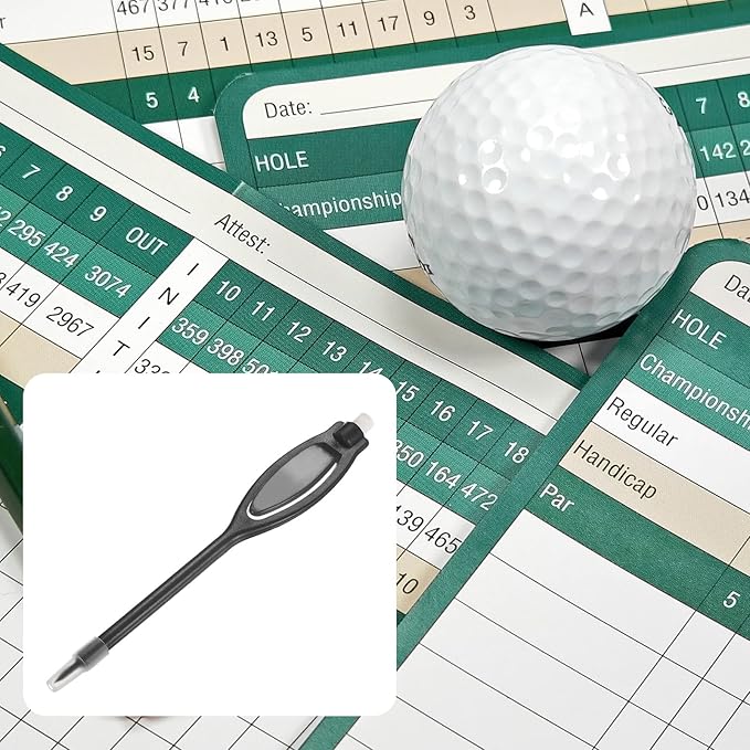 Golf Scoring Pencils with Eraser - Golf Marker Pens, Oval Handle with Clip, Apply to Golf Events