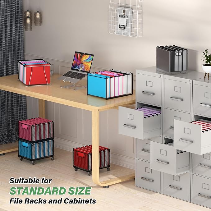 Ansook Plastic Expanding Hanging File Folders Letter Size,6 Pack Extra Capacity Hang Folder,Heavy Duty 2”Expansion,Filing Cabinet Folders,Insertable Tabs,for Office, School & Home,Assorted Colors