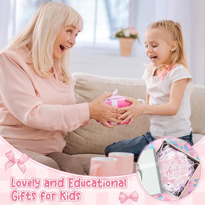 CJiangpo 30Pcs Coquette Pink Bow Sticky Notes Pads, 600 Sheets Self Stick Cartoon Notepad Memo Pads Funny Page Marker Classroom Rewards Bow Themed Party Favors Filler Gifts for Kids