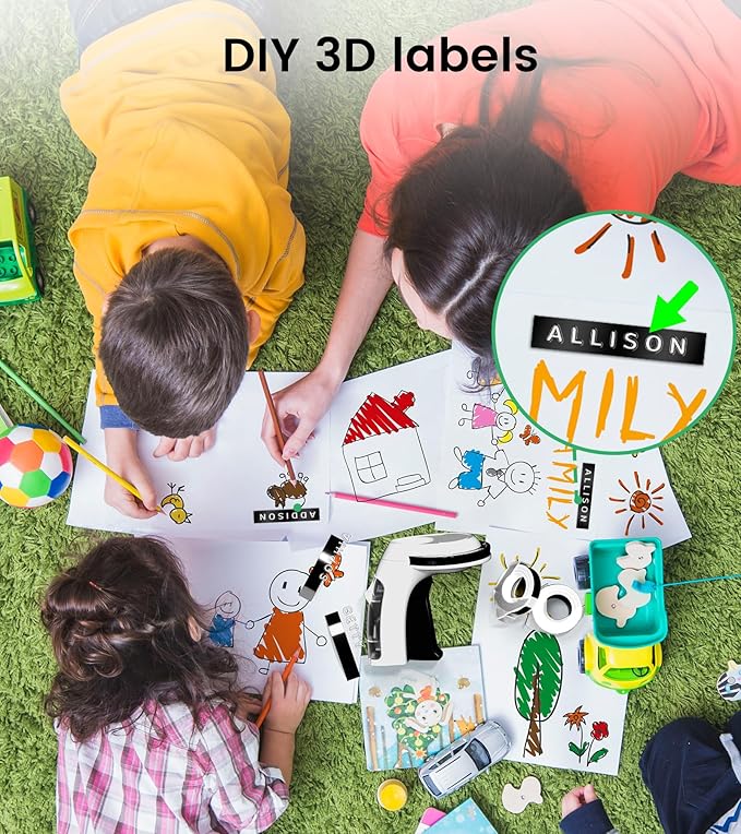 Embossing Label Maker Machine with Tapes, Old School Vintage Label Maker Embossed, Retro 3D Embosser Manual Labeler with 3 Rolls 9mm Labels-Waterproof for Home Office Kids DIY Craft Scrapbook